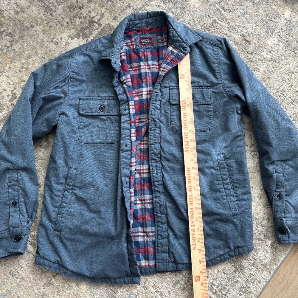 Untuckit men's blue shirt jacket size medium